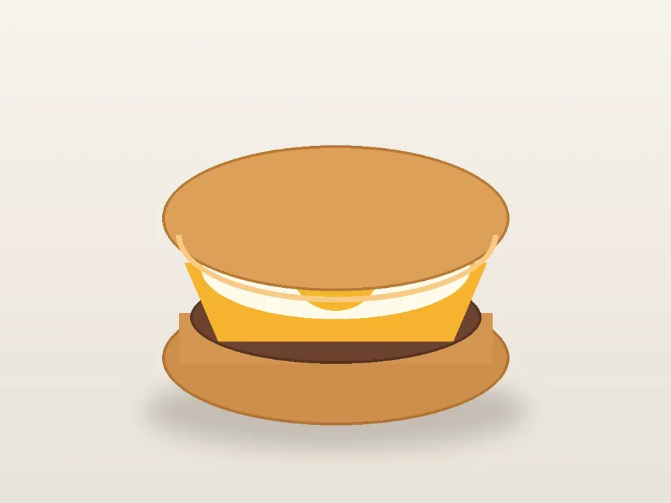 Illustrative homemade Croissan'wich-style Breakfast Sandwich