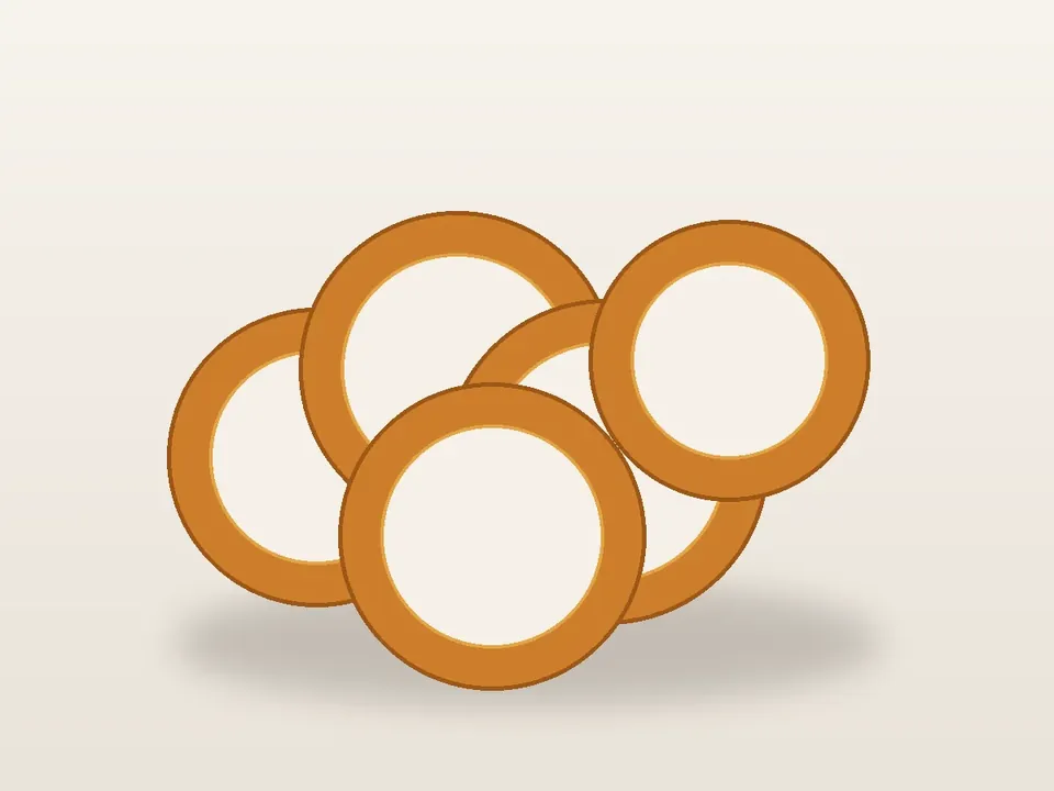 Illustrative homemade Onion Rings-style