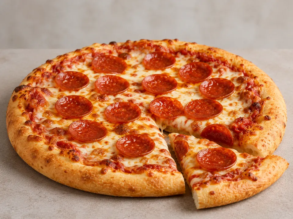 Illustrative homemade MeatZZa-style Pizza