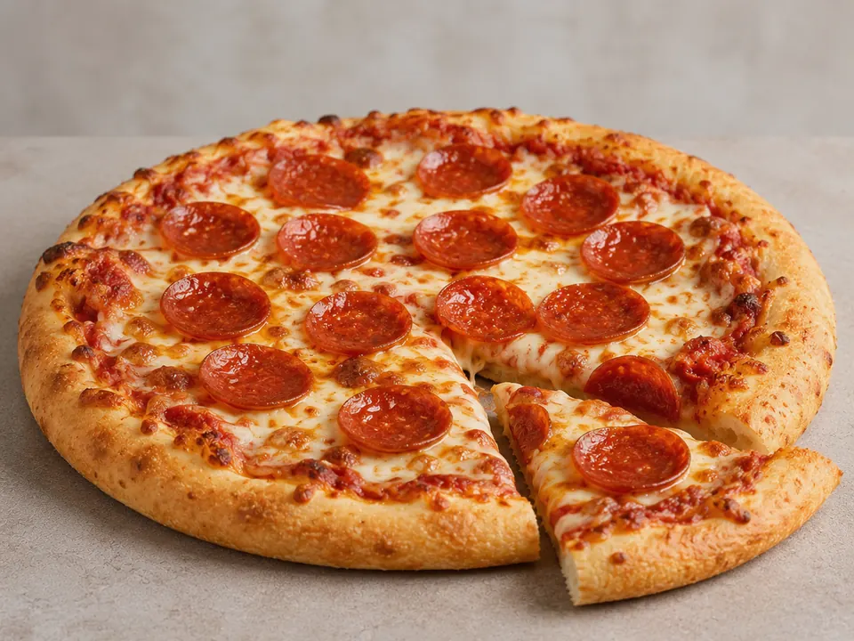Illustrative homemade ExtraMostBestest Pepperoni-style