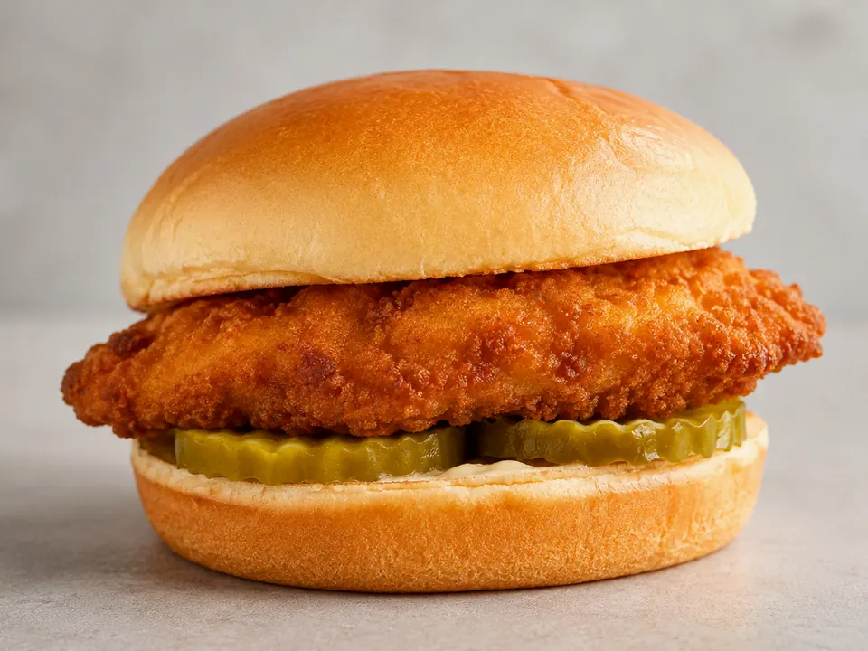 Illustrative homemade McCrispy-style Chicken Sandwich