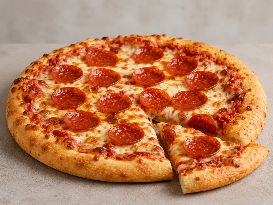 Illustrative homemade Cheese Pan Pizza-style