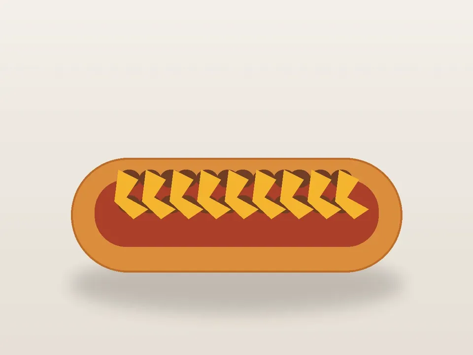 Illustrative homemade Footlong Chili Cheese Coney-style