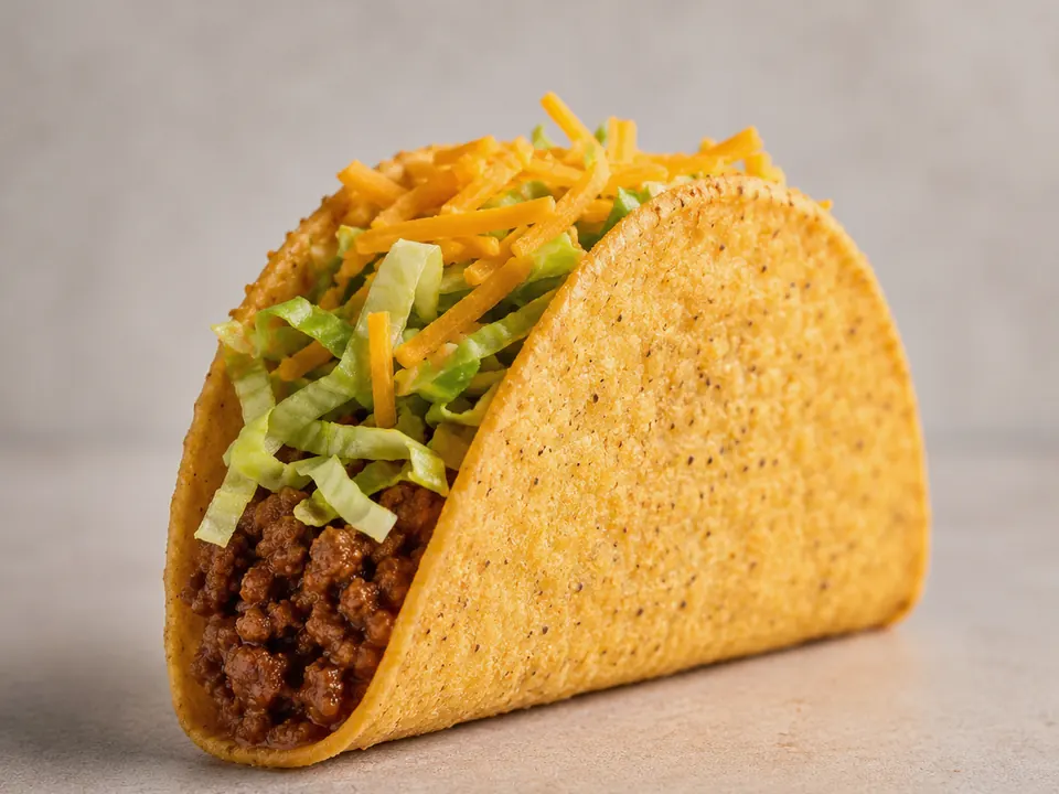 Illustrative homemade Crunchy Taco Supreme