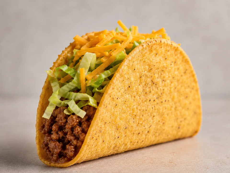 Illustrative homemade Crunchy Taco