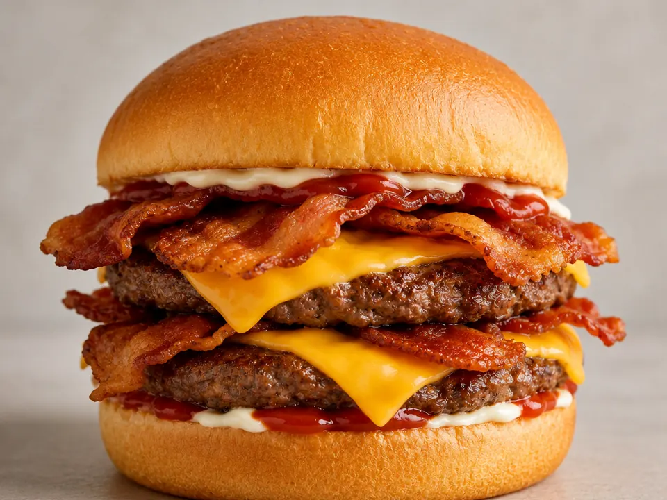 Illustrative homemade Baconator